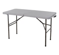 HomCom 4' Multipurpose Utility Center-Fold Folding Table w/ Carrying Handle - White Granite Top(m-4)