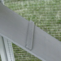 PawHut 76" Wooden Chicken Coop, Outdoor Chicken House Poultry Hen Cage with Outdoor Run, Nesting Box, Removable Tray and Lockable Doors, Grey(m-14)