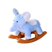 Qaba Kids Plush Rocking Horse-Style Elephant Theme Rocker Chair(m-1)