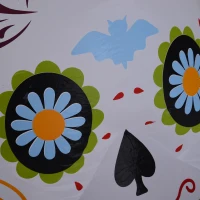 HomCom 4' LED Outdoor Halloween Inflatable Decoration - Day of the Dead Sugar Skull(m-9)