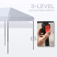 Outsunny 10' x 20' Pop Up Canopy Tent, Instant Sun Shelter, Tents for Parties, Height Adjustable, with Wheeled Carry Bag, for Outdoor, Garden, Patio, White(m-6)