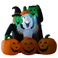 HomCom 5' LED Outdoor Halloween Inflatable Decoration - Monster Pumpkin Party(m-5)