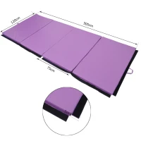 Soozier 6' x 4' x 2" PU Leather Folding Gymnastics / Martial Arts Mat - Purple(m-5)