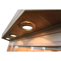 Soozier Wooden Indoor 2 Person Square Heat Room Infrared Sauna w/ Ceramic Heater(m-5)