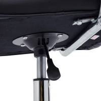 HomCom Ergonomic Swivel Tufted PU Leather Midback Home Office Workstation Chair with Lumbar Support - Black(m-8)