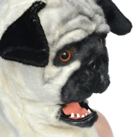 HomCom Pug Dog Costume Mouth Mover Halloween / Cosplay Hood(m-7)