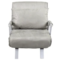 HomCom Single Person Folding 5 Position Steel Convertible Sleeper Bed Sofa Chair - Grey(m-10)