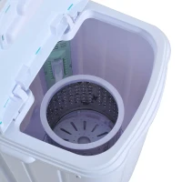 HomCom Top Load Portable Electric Washing Machine - Spin Wash and Dry (Green)(m-5)