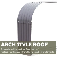 Outsunny 83" Steel Sturdy Firewood Covered Shed Storage Rack - Gray(m-6)