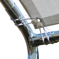 Outsunny Large 2-Bay Vehicle Awning Shelter Portable Garage Cover w/ Simple Setup and Sturdy Anchor Kit - White(m-8)