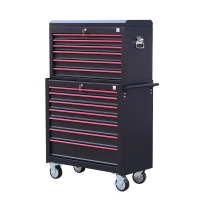 HomCom 36" 2 Piece Rolling Tool Chest Storage Cabinet Combo Set w/ 13 Drawers(m-3)