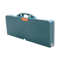 Open Box Outsunny 4 Person Plastic Portable Compact Folding Suitcase Picnic Table Set with Umbrella Hole - Green(m-3)