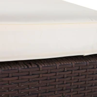 Outsunny Outdoor Patio Wicker Rattan Recliner Lounger Rocking Cushioned Chair with Footrest - Cream White(m-5)