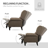 HomCom Vibrating Massage Heated Recliner Chair Sofa Fabric With Remote Control - Light Brown(m-4)