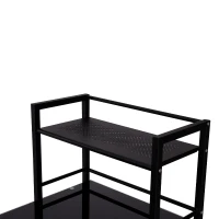 HomCom 50" Modern Office Desk With Storage Shelves Bookcase - Black(m-7)