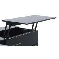 HomCom 43" Modern Storage Coffee Table with Lift-Top - Black Woodgrain(m-10)