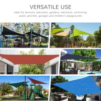 Outsunny Sun Shade Sail Triangle /Rectangle/ Square Outdoor Patio Canopy  Shelter - Gray(m-8)