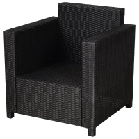 Outsunny Rattan Wicker Sofa Patio Chair w/ Weather-Resistance & Washable Cushion Cover - Pool/Patio/Spa(m-9)