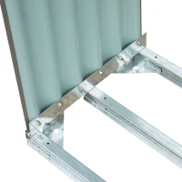 Outsunny 83" Steel Sturdy Firewood Covered Shed Storage Rack - Gray(m-12)