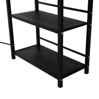 HomCom 50" Modern Office Desk With Storage Shelves Bookcase - Black(m-9)