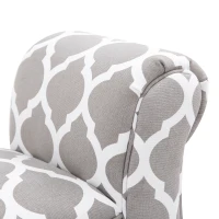 HomCom Designer Upholstered Ottoman Linen Covering Vanity Seat - Grey(m-3)