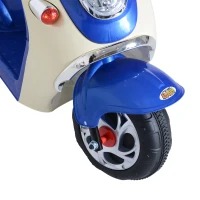 Aosom 6V Kids Ride On Moped Scooter Electric with Headlight and Music - Blue(m-5)
