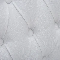 HOMCOM 26.25" Counter Height Bar Stools Set of 2, Tufted Wingback Armless Upholstered Dining Chair with Rubber Wood Legs, White(m-5)