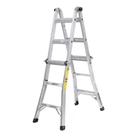 HomCom 11' Adjustable Multi-Purpose Aluminum Folding Ladder(m-1)
