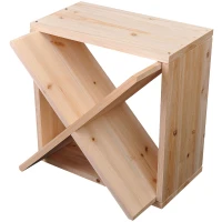 HomCom 24 Bottle Natural Wooden Stackable Tabletop Wine Bottle Organizer Box(m-4)