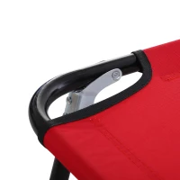 Outsunny 3-Position Folding Reclining Beach Chair Chaise Lounge Sun Lounger for Poolside Lawn - Red(m-11)