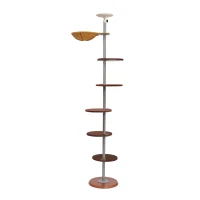 Pawhut 104" Floor-to-Ceiling Adjustable Spiral Climbing Cat Tree Tower(m-3)