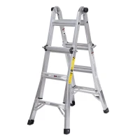 HomCom 11' Adjustable Multi-Purpose Aluminum Folding Ladder(m-2)