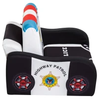 Qaba 17" Multi Spandex Storage Sofa Chair for Kids - Police Car(m-7)