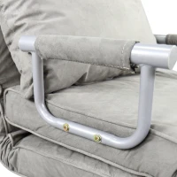 HomCom Single Person Folding 5 Position Steel Convertible Sleeper Bed Sofa Chair - Grey(m-12)