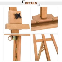 HomCom Beech Wood Folding Art Easel Stand Adjustable - Natural Wood(m-9)