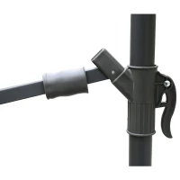 10' Cantilever Hanging Tilt Offset Patio Umbrella with UV & Water Safe Material & Cross Base (Weight Not Included), Red(m-9)