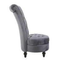 HOMCOM Retro High Back Armless Chair, Button-Tufted, Thick Padding, Royal Design for Living Room, Bedroom(m-4)