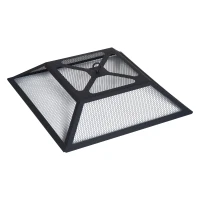 Outsunny 26" Square Steel Backyard Fire Pit With Cover And Accessories(m-9)