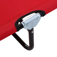 Outsunny 3-Position Folding Reclining Beach Chair Chaise Lounge Sun Lounger for Poolside Lawn - Red(m-13)