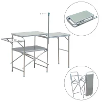 Outsunny 6' Portable Fold-Up Camp Kitchen - Silver(m-4)