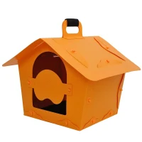 Pawhut Portable Folding Dog House Bed Carrying Travel Dog Kennel - Yellow(m-1)