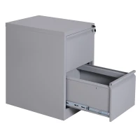 Vinsetto 28" Metal 2 Drawer Vertical Locking Office Filing Cabinet - Grey(m-8)