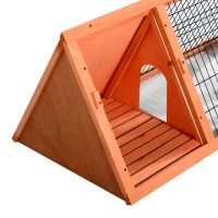 PawHut 47" Portable Waterproof Outdoor Wooden A-Frame Rabbit / Small Animal Hutch(m-9)