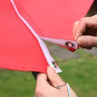 Outsunny 9.7ft Offset Umbrella Cantilever Hanging Umbrella 360 Degree Rotation with Cross Base(m-8)