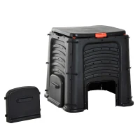 Outsunny 400L Organic Waste Compost Bin - Black(m-4)