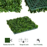Outsunny 20"x 20" 12 Piece Artificial Boxwood Hedge Mat Panels Outdoor Patio - Clover(m-4)