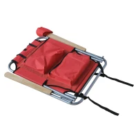 Outsunny Adjustable Backpack Beach / Camp Chair w/ Drink Holder & Storage Pockets - Red(m-7)