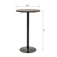 HOMCOM Rustic Industrial Bar Height Pub Table, 42"H, Metal with Elm Wood Top, Perfect for Casual Dining & Entertainment Spaces(m-2)
