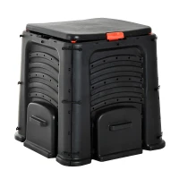Outsunny 400L Organic Waste Compost Bin - Black(m-6)