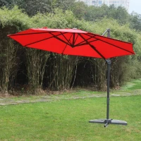 Outsunny 9.7ft Offset Umbrella Cantilever Hanging Umbrella 360 Degree Rotation with Cross Base(m-2)